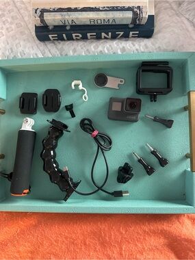 GoPro kit with Teal Organizer and Black Accessories